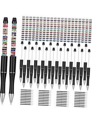 Belovee 300PCS Beadable Pens Ball Kalem 1.0mm Sınav Için Yedek Günlük Kalemler Çizim Siyah Set (Yurt Dışından)