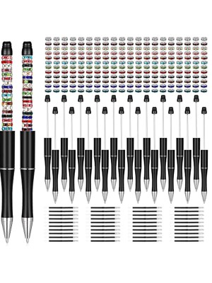 Belovee 300PCS Beadable Pens Ball Kalem 1.0mm Sınav Için Yedek Günlük Kalemler Çizim Siyah Set (Yurt Dışından)