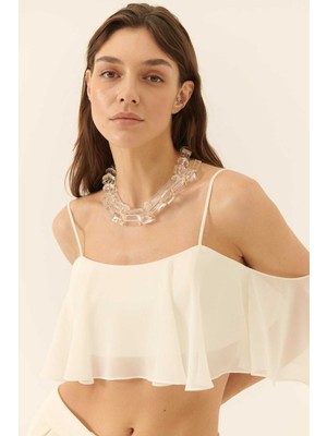 ROMAN Şifon Detaylı Saten Büstiyer Kemik Y2314018_019