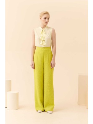 ROMAN Tüvit Palazzo Kadın Pantolon Yeşil Y2312038_012
