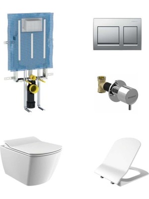 Geberit Alpha Gömme Rezervuar ve Creavit EG321 Asma Klozet Seti -2
