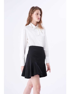 ROMAN Volanlı Mini Etek Siyah K2215066_001