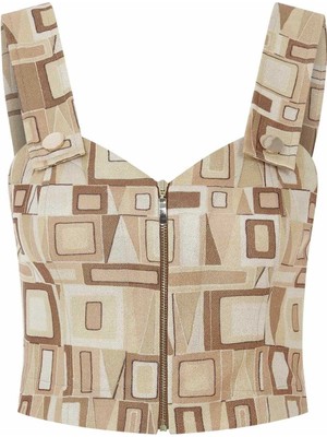 ROMAN Fermuarlı Büstiyer Kahve Y2214016_005