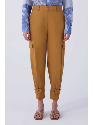ROMAN Yandan Cep Kadın Pantolon Fındık Y2112050_119