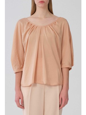 ROMAN V Yaka Truvakar Kol Bluz Bej Y2113079_024