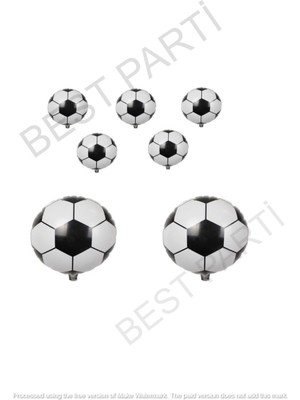Best Parti Siyah Beyaz Futbol Topu Folyo Balon Seti