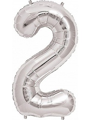 Meri Parti  Gümüş Folyo Balon 2 Rakamı 75 cm