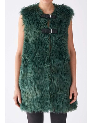 ROMAN Tüylü  Kadın Yelek Yeşil K1917013_012