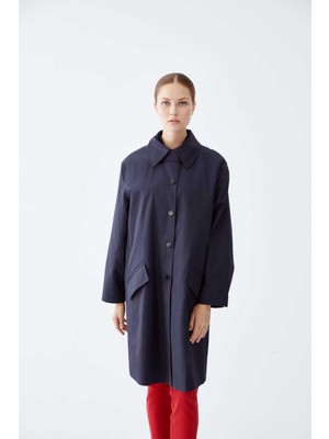 ROMAN Cep Detaylı  Kadın Trençkot Lacivert K2218001_015