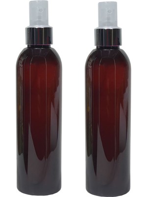Paradise 2 Adet 200 Ml Gümüş Renk Spreyli Amber Boş Pet Şişe