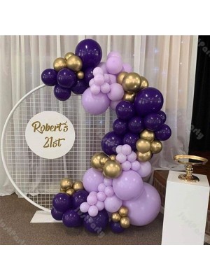 Meri Parti Mor Lila Krom Gold Balon Zinciri