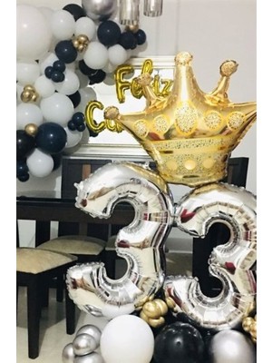 Meri Parti Kral Taç Folyo Balon Konsept Doğum Günü Parti Seti