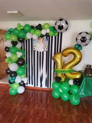 Meri Parti Futbol Konsept Doğum Günü Konsept Balon 12 Yaş Erkek Çocuk Doğum Günü Top Konsept