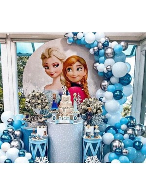 Meri Parti Elsa Frozen Konsept Balon ve Balon Zincir