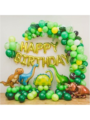 Meri Parti Happy Bırthday Konsept Folyo Balon 100 Adet Metalik Balon