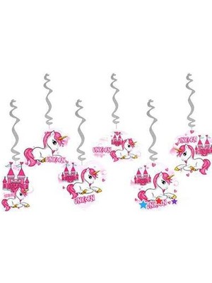 Meri Parti 6'lı Tavan Süs Unicorn Doğum Günü Parti