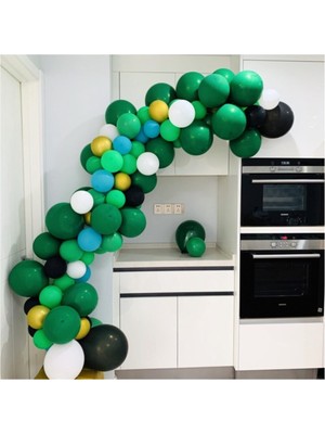 Meri Parti 100 Adet Safari Konsept Renkleri Metalik Balon ve Zincir