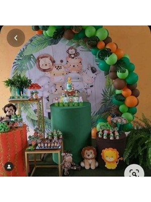 Meri Parti 100 Adet Metalik Balon ve Balon Zinciri Safari Konsept Safari Balon