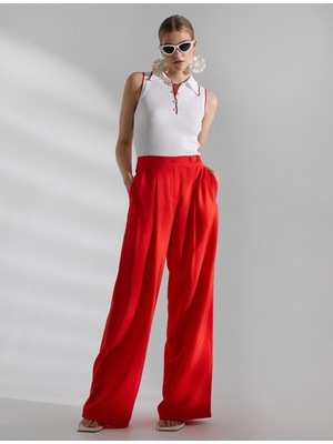 Koton Melis Ağazat x Koton - Triko Polo Yaka Kolsuz Atlet