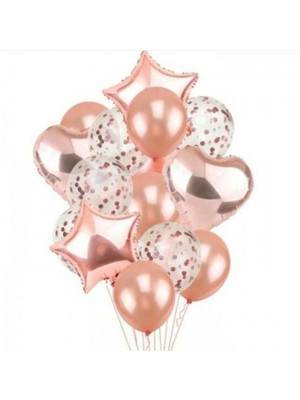Meri Parti Rose Gold Balon Seti