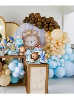 Meri Parti Pastel Balon Aslan Konsept Zincir Balon