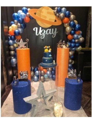 Meri Parti Uzay Balon Uzay Temalı Balon Zincir Set Uzay Konsept Parti Balon