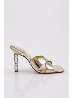 DGN 9012 Kadin Taş Şerit Topuklu Terlik