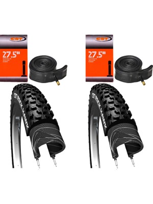 CST Rock Hawk 27.5x2.25 MTB Bisiklet Lastik Seti C1844 Yüksek Performanslı Dış ve İç Lastik 2iç + 2dış