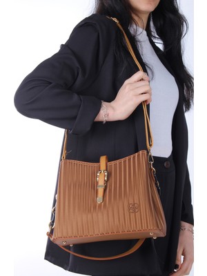 Byhakan DM-1270 Çizgili Zincirli Kadın Kol Çantası Omuz Çantası