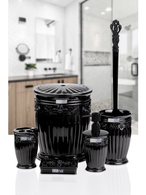 Okyanus Home Siyah Sultan Serisi 5'li Banyo Seti