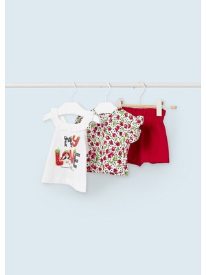 Mayoral Kız Bebek Tişört Şort 3 Lü Set 1278