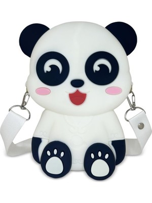 Ogi Mogi Toys Silikon Panda Omuz Çantası 1 Adet Beyaz Renk 19.5 x 6 x 11 cm Ölçülerle Eğlenceli Tasarım