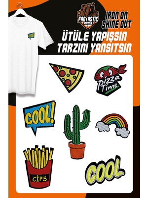 Fantastic Dokuma Arma Seti Cool Modeli %100 Polyester Ütü İle Yapışan 7 ADET Renkli Arma