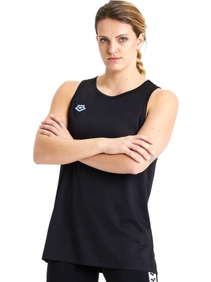 Arena Icons Tank Top Mesh Kadın Siyah Günlük Stil Tişört 005107552