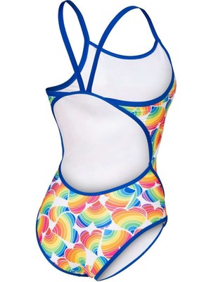 Arena Pride Swimsuit Super Fly Back Kadın Mavi Yüzücü Mayosu 005926810