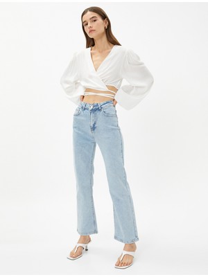 Koton Ispanyol Paça Kot Pantolon Yüksek Bel - Victoria Crop Jean