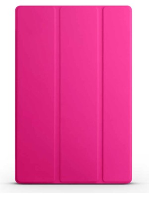 Case 4U Huawei Matepad SE 10.4 İnç Pu Deri Ön Arka Tam Koruma Uyku Modlu Standlı Katlanabilir Smart Cover Kapak Koyu Pembe