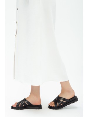 Tamer Tanca Kadın Derı Duz Terlik Terlik 878 514 Bn Trlk Y23