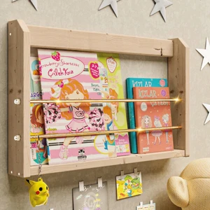 Montessori Kitaplık Çalışma Odası Kitaplık Duvar Rafı Çocuk Odası Raf Oyuncak Rafı Bebek Odası