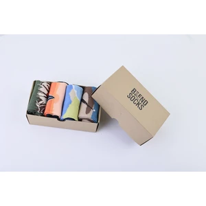 Blend Socks Erkek Özel Tasarım Çok Renkli Desenli 4'lü Çorap