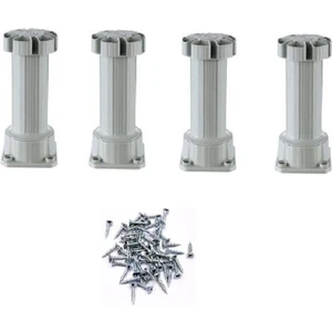Gürçay Hırdavat Ayarlı Mutfak Baza Ayağı Plastik Beyaz 8-9cm (4 Adet)