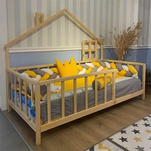 Loolpi Home Loolpi Home Montessori Bebek ve Çocuk Karyolası Unisex Doğal Ahşap Yatak