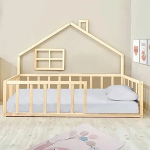 Loolpi Home Loolpi Home Montessori Bebek ve Çocuk Karyolası Unisex Doğal Ahşap Yatak