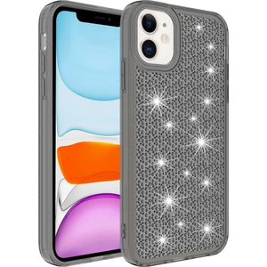 Case 4U Apple iPhone 11 Kılıf Köşe Korumalı Darbe Emici Airbagli Parlak Tasarımlı Snow Kapak Siyah