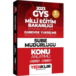 Yediiklim Yayınları 2023 Gys Millî Eğitim Bakanlığı Personelleri Için Görevde Yükselme Sınavlarına Hazırlık Şube Müdürlüğü Konu Anlatımlı