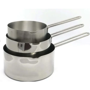 Çeçen Home 3 Lü Set Paslanmaz Çelik Sütlük Ve Sosluk 12 Cm 14 Cm 16 Cm