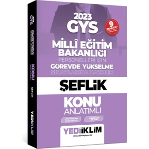 Yediiklim Yayınları 2023 Milli Eğitim Bakanlığı Görevde Yükselme Sınavı Şeflik Konu Anlatımı