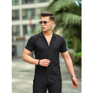 Fitilli Fit Gömlek - Siyah