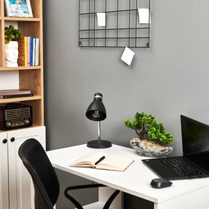Modern Krom Spiralli Masa Lambası - Siyah