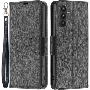 Samsung Galaxy A34 5g Litchi Doku Pu Deri Deri Dönme Standı Özellik Manyetik Kapatma Cüzdan Telefon Kılıfı Kayış (Yurt Dışından)